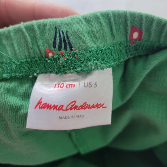 Hanna Andersson Size 5 Three Tiers Scooter Skirt Skort Floral Print Green - Picture 4 of 6